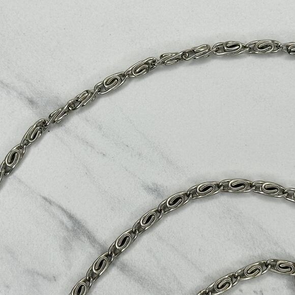 Silver Tone Swirl Chain Purse Strap 47" Crossbody Bag Replacement ✨ - Picture 3 of 13